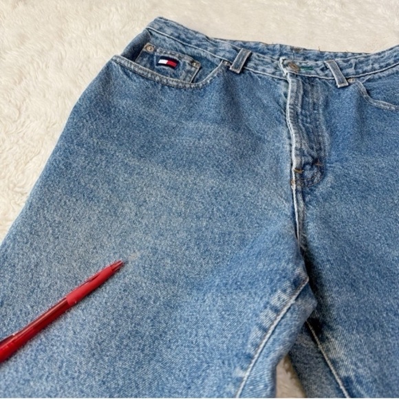 VTG 90s Y2K Tommy Hilfiger Women Blue Triple T Jeans Classic Retro Western - Picture 10 of 10